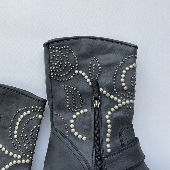 Guess Women’s Esperanza Western Studded Leather Boots In Black Size 5.5 - Picture 7 of 14